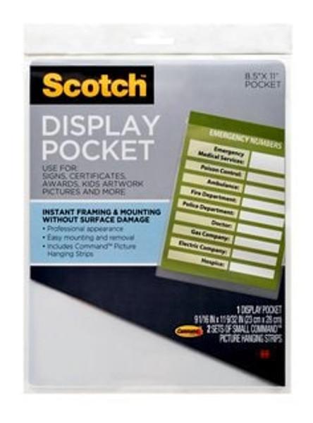 Scotch™ Display Pockets WL854C, 8.81 in x 11.2 in (22,3 cm x 28,4 cm)