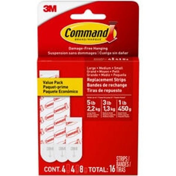 Command™ Assorted Replacement Strips 17200-16ESF, 16 Strips