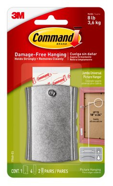 Command™ Jumbo Universal Picture Hanger w/Stabilizer Strips 17048-ES