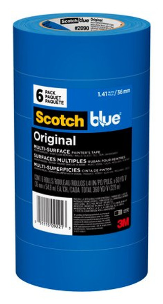 ScotchBlue™ Original Painter's Tape 2090-36AP6, 1.41 in x 60 yd (36mm x 54,8m), 6 rolls/pack
