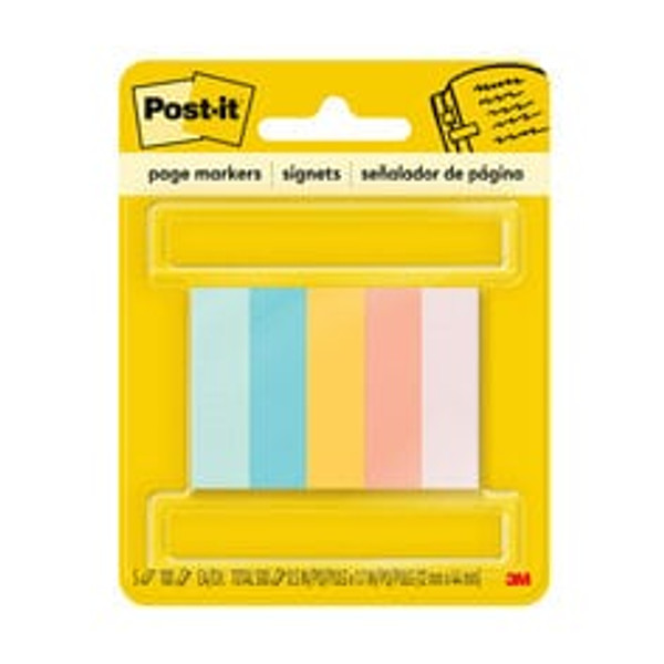 Post-it® Page Markers, 670-5AF2, 1/2 in X 1-3/4 in (12,7 mm x 44.4 mm),
Assorted Bright Colors