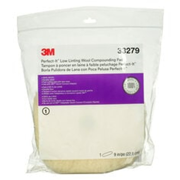 3M™ Perfect-It™ Low Linting Wool Compounding Pad, 33279, 9 in, 6 per
case