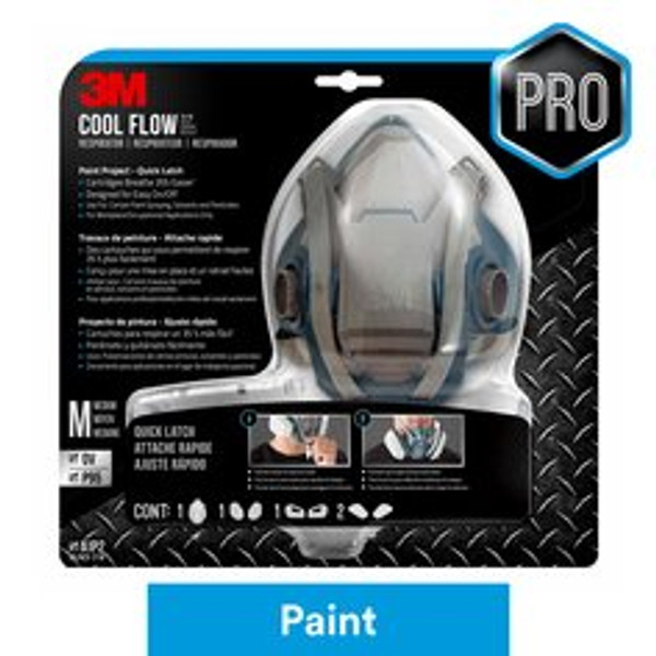 3M™ Paint Project Respirator with Quick Latch 6502QLPA1-A-PS, Size
Medium, 1 Ea/Pk,4 Pks/Cs