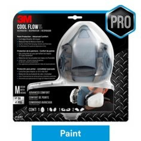 3M™ Professional Paint Respirator 7512PA1-A-PS, Medium, 1/pk, 4 pks/cs