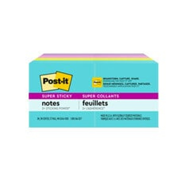 Post-it® Super Sticky Notes 622-8SSMIA, 1 7/8 in x 1 7/8 in (47.6 mm x 47.6 mm)