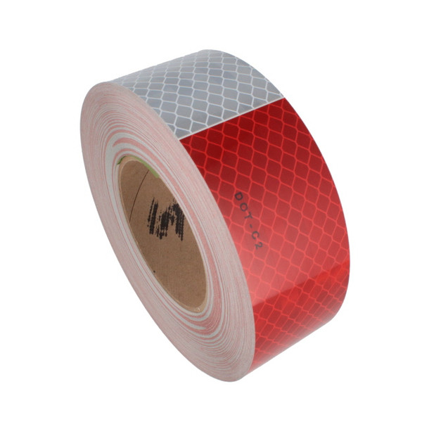 7100150547 3M Flexible Prismatic Conspicuity Markings 913-326, Red/White, DOT, 2 in x 50 yd, 10/Case