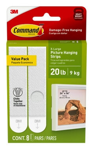 Command™ 20 lb White Picture Hanging Strips 17217-8ES, 8 Pairs
