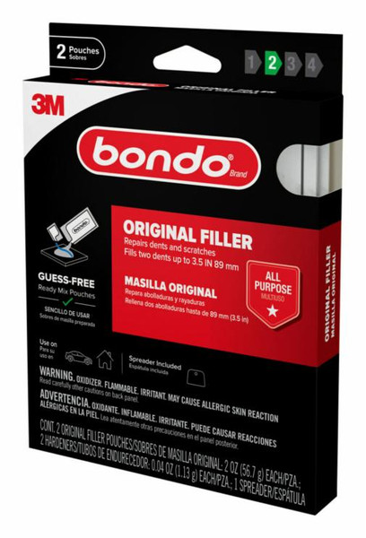 7100322658 Bondo Original Filler OR-2PK-ES, Ready Mix Pouches, 2 oz, 6 per case