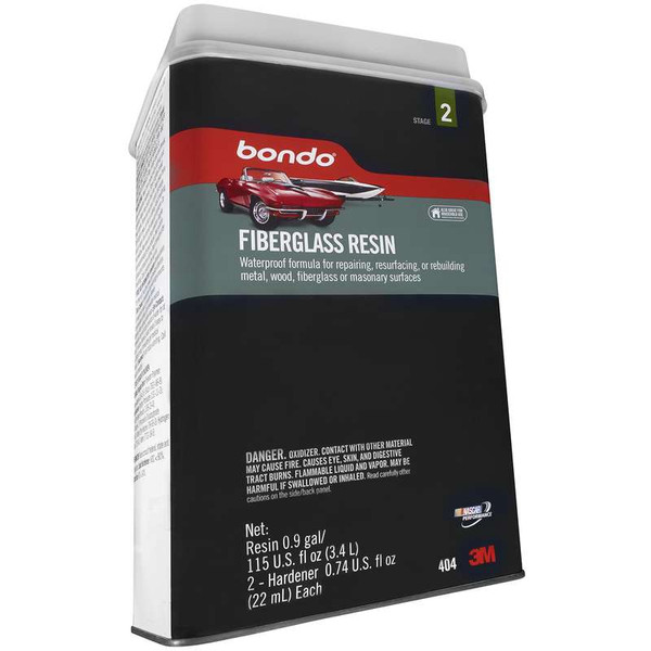 7010309274 Bondo Fiberglass Resin, 00404, 0.9 Gallon, 2 per Case
