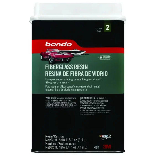 7100320611 Bondo Fiberglass Resin 404, 0.9 Gallon, 2/Case