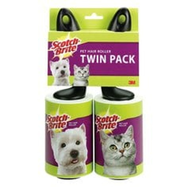 Scotch-Brite™ Pet Hair Roller Twin Pack 839RS-56TP, 4 in x 29.4 in (10.1 cm x 8.96 m)