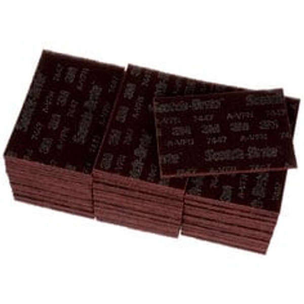 Scotch-Brite™ Hand Pad 7447B Pro, PO-HP, A/O Very Fine, Maroon, 6 in x 9 in, 60 ea/Case, Bulk