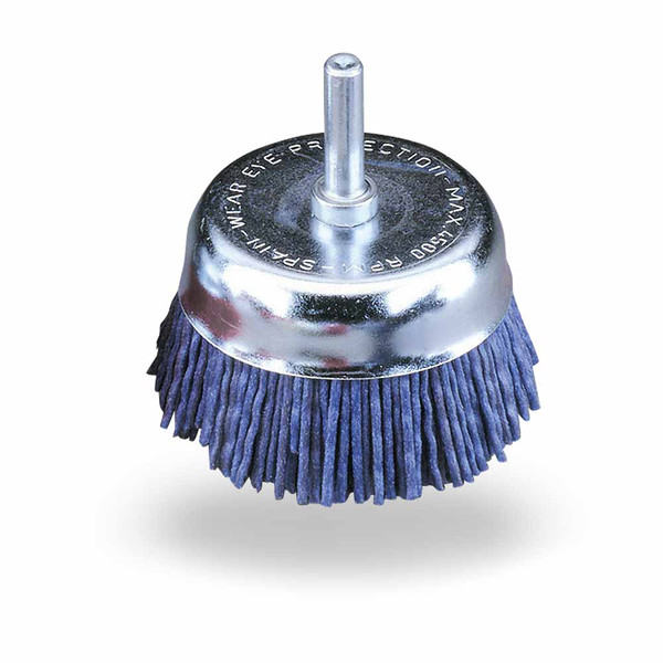 JAZ 97471 2" DIY Abrasive Nylon Cup Brush, 150 Grit Aluminum Oxide (Fine), 1/4" Shank, Display Package