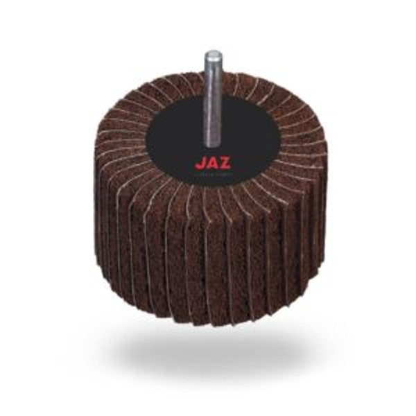 JAZ 50833 Interleafed Mounted Flap Wheel, 3" x 2" x 1/4" Stem, AO 80 Grit
