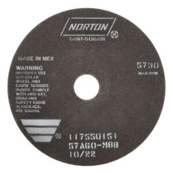 Norton 66253022708 8 x 1/16 x 1-1/4 In. B Non-Reinf Toolroom Cut-Off Wheel 57A 60 M B T01/41