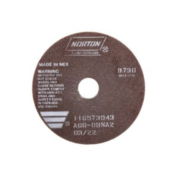 Norton 66252938788 7 x .035 x 1-1/4 In. OBNA2 Reinf Toolroom Cut-Off Wheel A 60 O BNA2 T01/41