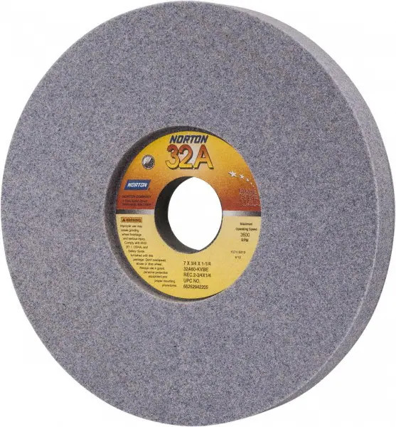 Norton 66252942205 7 x 3/4 x 1-1/4 x 2-3/4 x 1/4 In. Toolroom Wheel 32A 60 K VBE T05