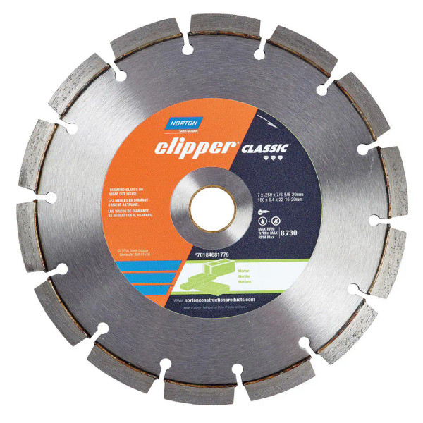 Norton 70184681780 8 x 0.250 x 7/8-5/8 In. Clipper Classic Tuck Pointing Blade