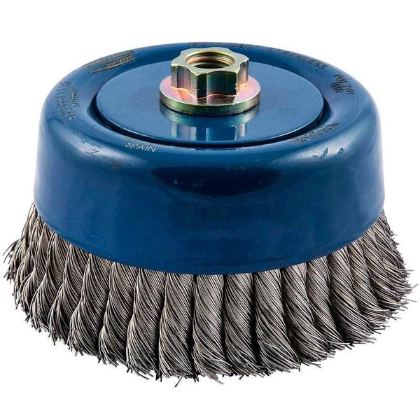 Norton 66253371115 6 x 0.020 x 5/8-11 x 1-3/8 In. BlueFire SS Twist Knot Wire Cup Brush