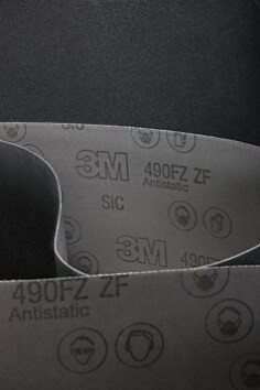 3M SiC Cloth Belt 490FZ, P80 ZF-weight, 102" x 103", Top Butt, L-flex