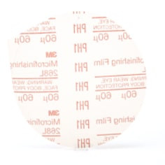 3M Microfinishing PSA Film Disc 268L, 60 Mic 3MIL, Type D, 5" x NH, Die 500X, 25 per pack, 500 per case