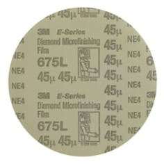 3M Diamond Microfinishing Film PSA Disc 675L, 45 Mic 5MIL, Gray, 6" x 1/2", Die 600W