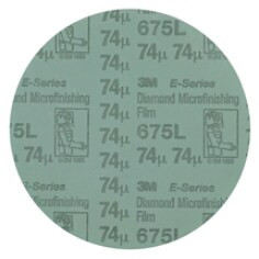 3M Hookit Diamond Microfinishing Film Disc 675L, 45 Mic 5MIL, Gray, 2" x NH, Die 200P