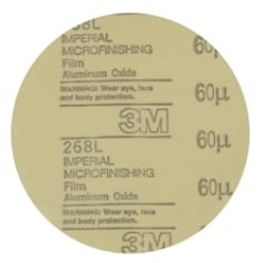 3M Microfinishing PSA Film Disc 268L, 60 Mic 3MIL, Type D, 8" x NH, Die 800L, 25 per pack, 200 per case
