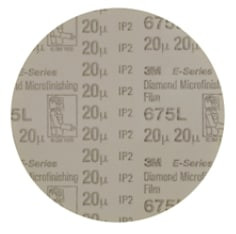 3M Diamond Microfinishing Film PSA Disc 675L, 20 Mic 5MIL, Beige, 9-1/2" x NH, Die 950M