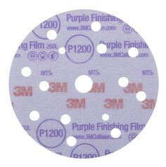 3M Hookit Purple Finishing Film Abrasive Disc 260L, 51158, 6", Dust Free, P1200, 50 discs per carton, 4 cartons per case
