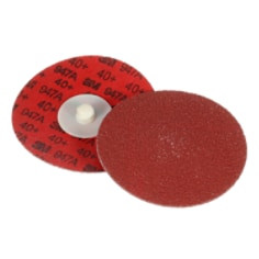 3M Cubitron II Roloc Durable Edge Disc 947A, 40+, X-weight, TR, Maroon, 4", Die R400BB, 25 per carton, 100 per case
