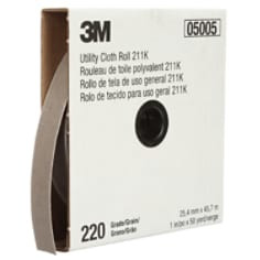 3M Utility Cloth Roll 211K, 220 J-weight, 1-1/2" x 50 yd, 5 per case