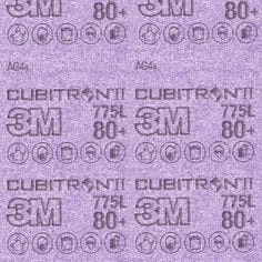 3M Cubitron II Hookit Film Sheet 775L, 80+ 3MIL, 2-3/4" x 16-1/2"
