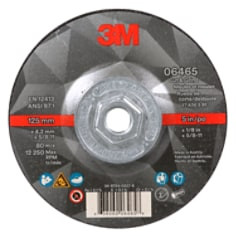 3M Cut & Grind Wheel, 06465, 36+, T27 Quick Change, 5" x 1/8" x 5/8"-11, 10 per carton, 20 per case