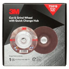 3M Cut & Grind Wheel, 75819, 36+, T27, 4-1/2" x 1/8" x 5/8"-11, 10/ per case, Single Pack