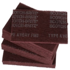 Scotch-Brite Hand Pad 07447, HP-HP, A/O Very Fine, Maroon, 6" x 9", 20 per inner, 60 per case