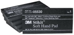 3M Stikit Soft Hand Pad, 05530, 2-3/4" x 5-1/2" x 3/8", 5 pads per pack, 10 packs per case