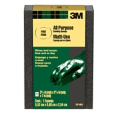 3M General Purpose Sanding Sponge CP-001A, Block, 3 3/4" x 2 5/8" x 1", Fine, Bulk, 250 per case