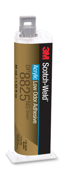 3M Scotch-Weld Low Odor Acrylic Adhesive DP8825NS, Green, 45 mL Duo-Pak, 12 per case