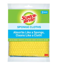 Scotch-Brite Sponge Cloth 9055, 6.8" x 7.8" x 0" (17 cm x 19 cm), 12-2 packs per case
