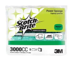 Scotch-Brite Power Sponge 3000CC, 2.8" x 4.5" x 0.6", 5 per packk, 12 Pack per case