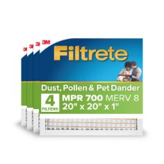 Filtrete Electrostatic Air Filter 700 MPR 702-4PK-1E, 20" x 20" x 1" (50.8 cm x 50.8 cm x 2.5 cm)