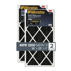 Filtrete Allergen Defense Odor Reduction Filter AOR01-2P-6E-NA, MPR 1200, 16" x 25" x 1" (40,6 cm x 63,5 cm x 2,5 cm), 2 per pack