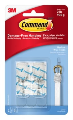 Command Clear Medium Wire Toggle Hook 17065CLR-ES