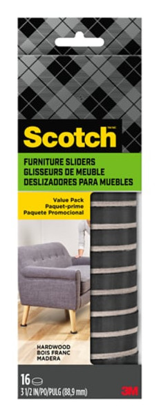Scotch Sliders SP674-NA, Round, Felt 3.5-in 16 per pack