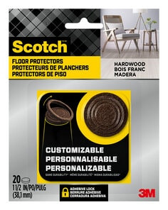 Scotch Custom Fit Felt Pads SP882-NA, Brown, 1.5", 20 ct