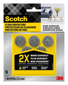 Scotch Heavy Duty Felt Pads 1" Round SP872-NA, 16 ct