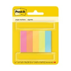 Post-it Page Markers 670-5AF, 0.5" x 1.75" (12.7 mm x 44.4 mm), 100% PEFC, SGSCH-PEFC-COC-110078