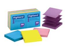 Highland Pop-up Self Stick Notes 6549-PuB, 3" x 3", 100% PEFC, SGSCH-PEFC-COC-110078