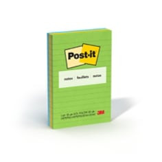 Post-it Notes 660-3AU, Jaipur Colors, 4" x 6" (101 mm x 152 mm), 100% PEFC, SGSCH-PEFC-COC-110078